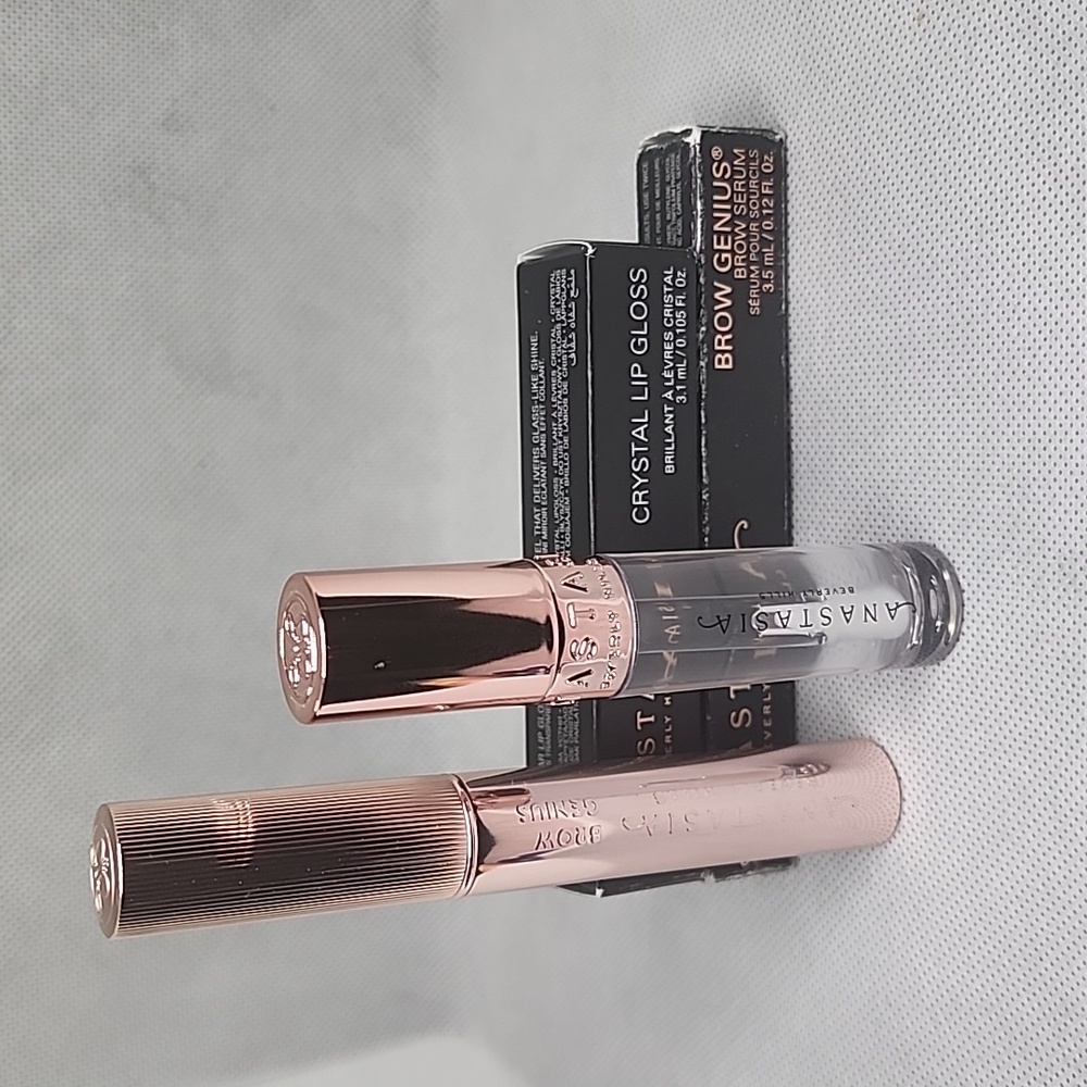 ANASTASIA BEVERLY HILLS BROW GENIUS SERUM & CRYSTAL LIP GLOSS ( NIB).